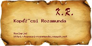Kopácsi Rozamunda névjegykártya